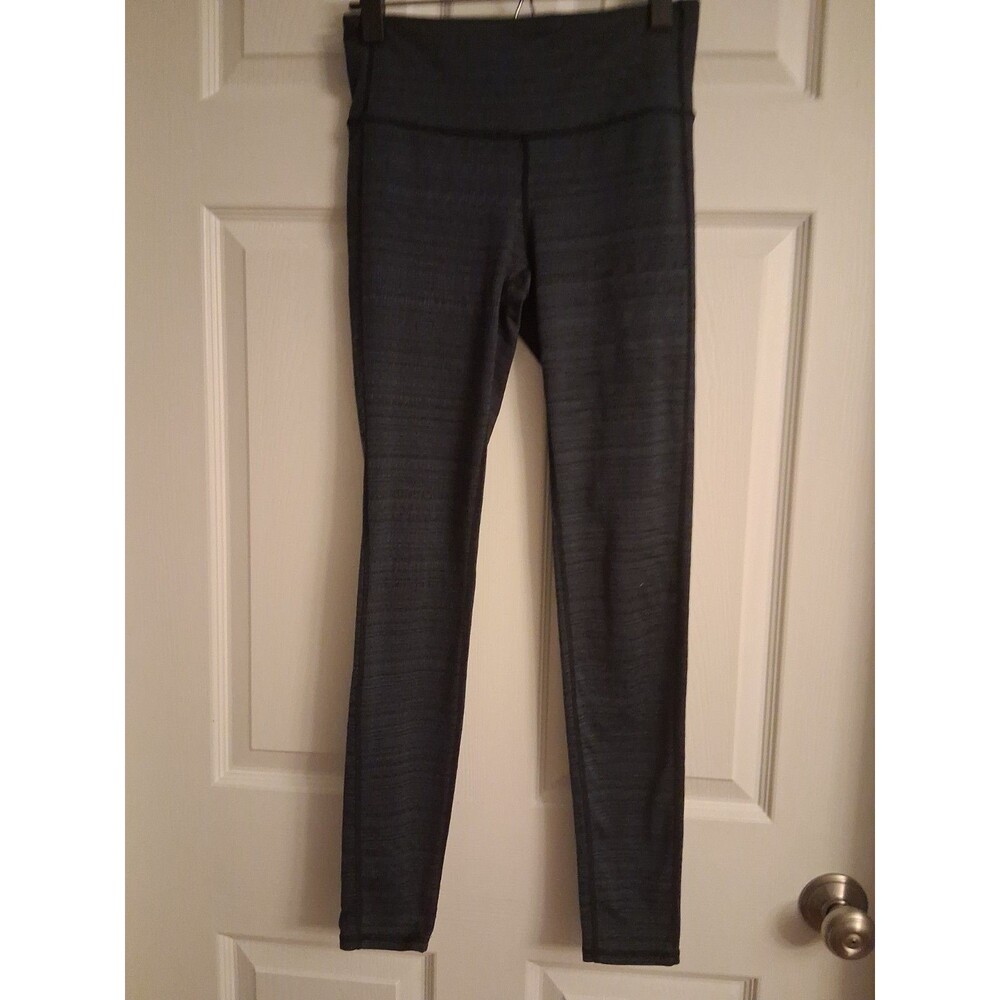 Athleta High Rise Jacquard Chaturanga Tight Size S 455973-01 Navy Blue